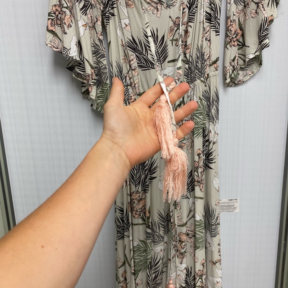 Cream Ruffled Wrap Maxi Dress - Picture 4 of 6